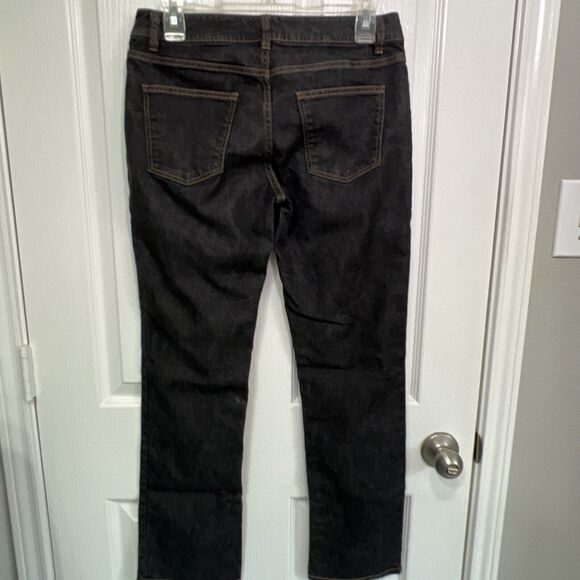 Talbots Signature Straight Leg Jeans Women's Petite 6P 28 Dark Wash Black Denim - Picture 3 of 7